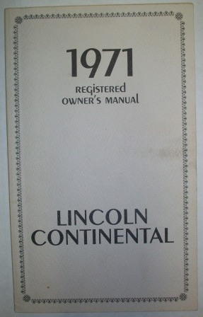 Lincoln Owners Manuals